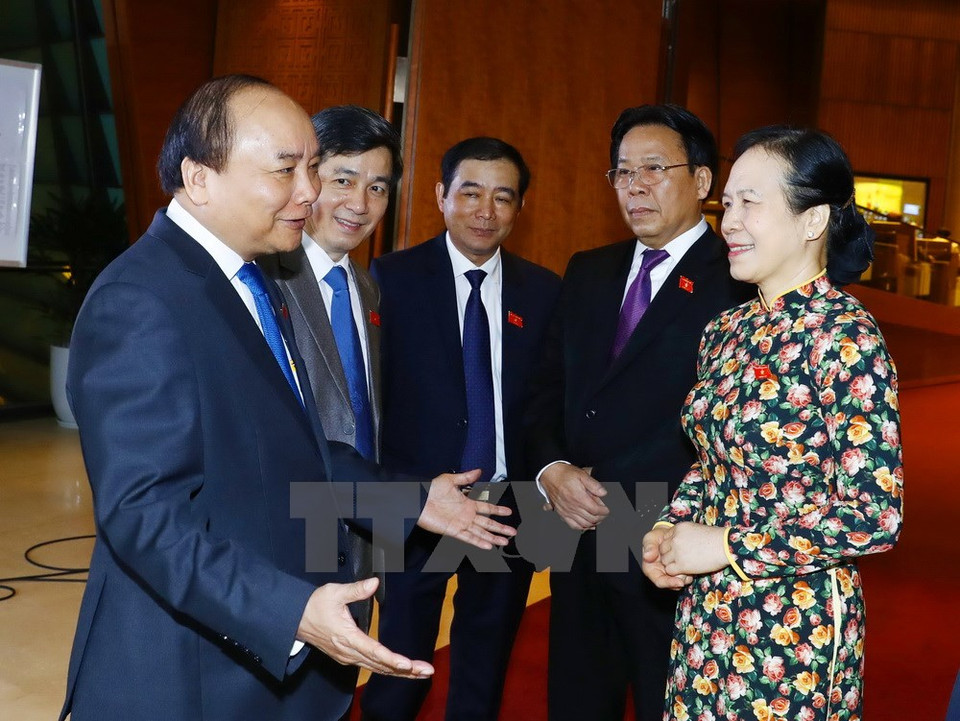 El presidente Nguyen Xuan Phuc y delegados de la Ciudad de Hai Phong (Fuente: VNA)