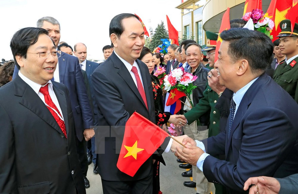 La recepción de Dai Quang en el aeropuerto (Fuente: VNA)