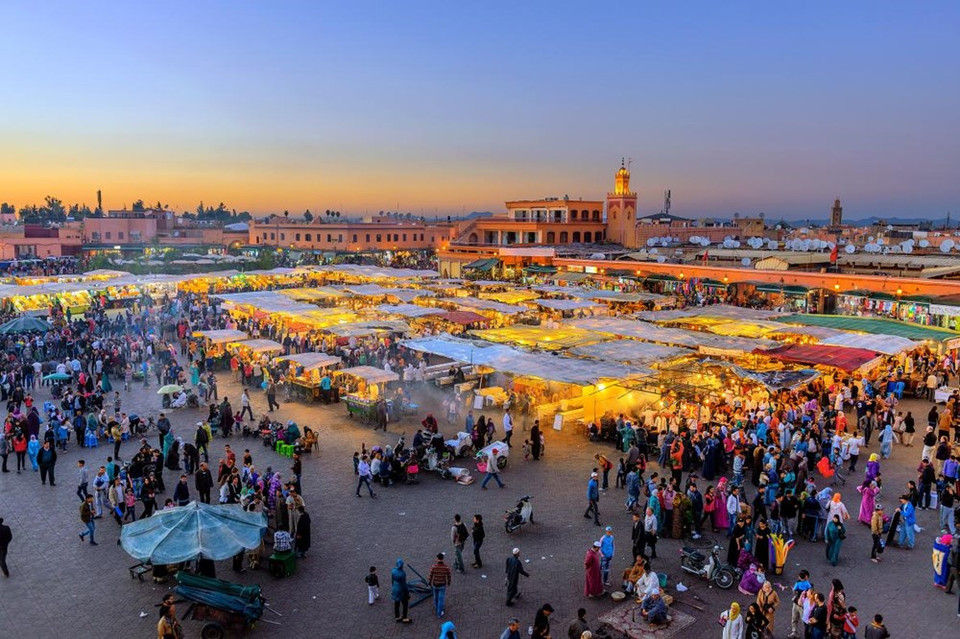 Ciudad Marrakech en Marrueca, con la Plaza Jemaa El Fna (Fuente: NatGeo)