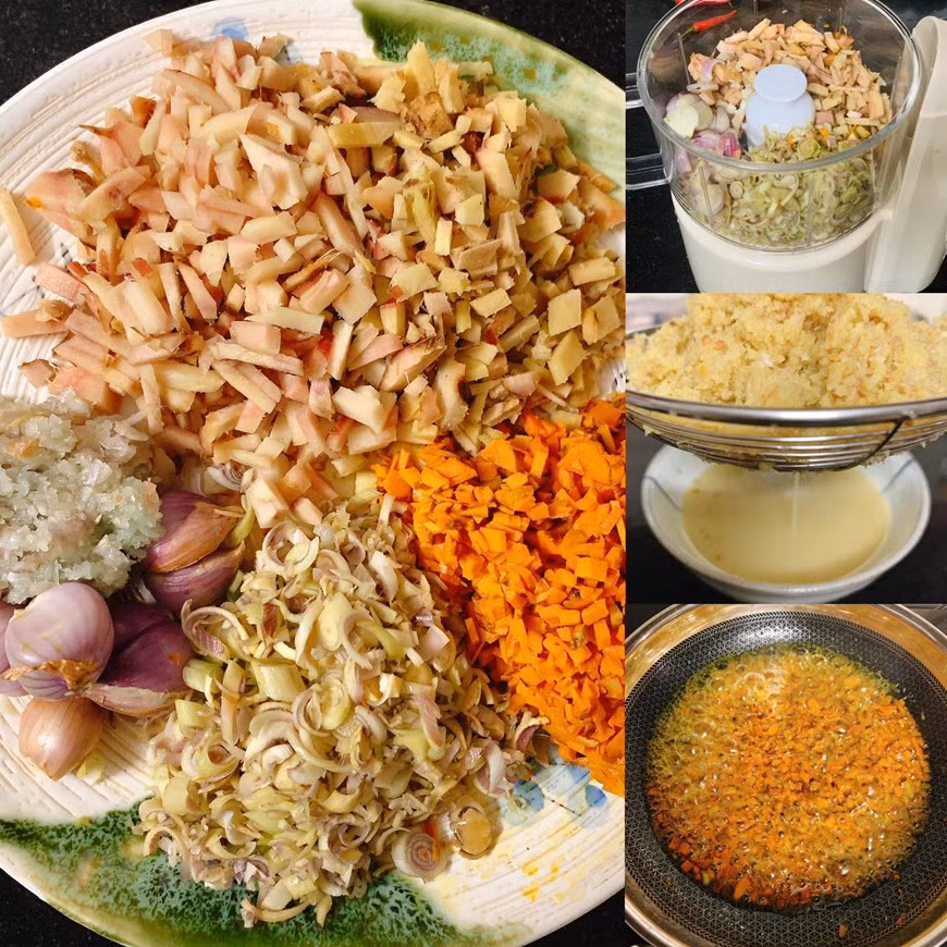 El Cha Ca suele elaborarse a base de pescado Lang (Hemibagrus guttatus), el cual tiene la piel suave y pocas espinas, con carne dulce, sabrosa y aromática. El secreto para preparar el delicioso platillo es la etapa de marinado. Tras limpiar y cortar el pescado en trozos, se adoba con cúrcuma, ajo, cebolla, galanga, sal, azúcar, salsa de pescado y salsa de camarones. Luego se asa con carbón de leña. Las porciones asadas se fríen a fuego lento en una sartén con eneldo y cebollino para después servirse con fideos de arroz, una típica salsa compuesta de salsa de camarones, zumo de limón y un poco de azúcar, y diversas hierbas aromáticas como culantro, cilantro y menta. (Foto: Vietnam +) 