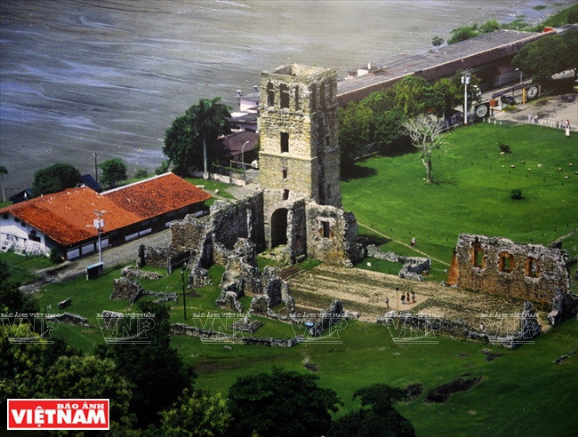 Ruinas de Panamá la Vieja, sitio arqueólogo donde estuvo ubicada la ciudad de Panamá desde su fundación en 1519. Es la primera urbe de América en el Pacífico. (Fuente: VNA) 