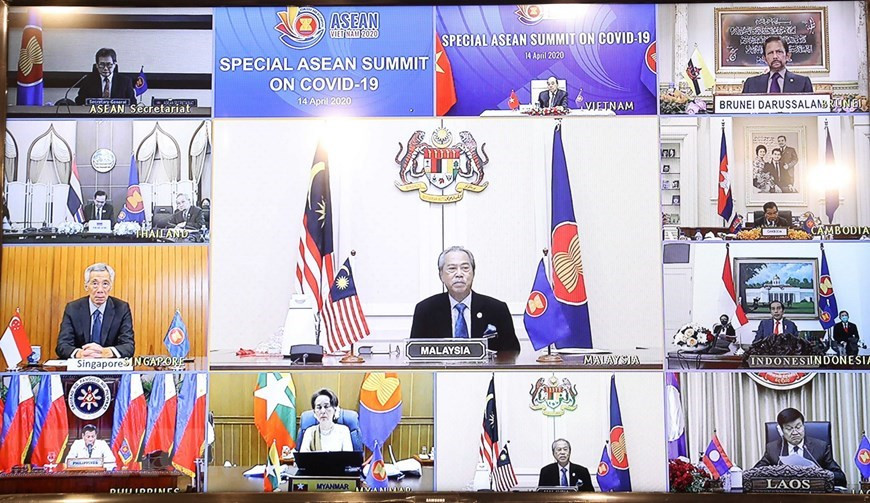 El primer ministro de Malasia, Muhyiddin Yassin, interviene en la Cumbre (Foto: VNA)