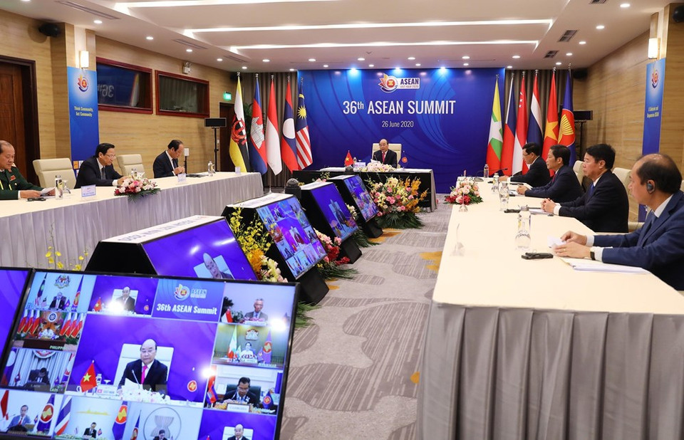 Panorama de la Cumbre de la ASEAN, en el Centro Internacional de Convenciones en Hanoi (Foto: VNA)