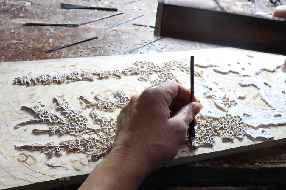 Tablas de madera para pinturas Dong Ho (Foto: VNA)