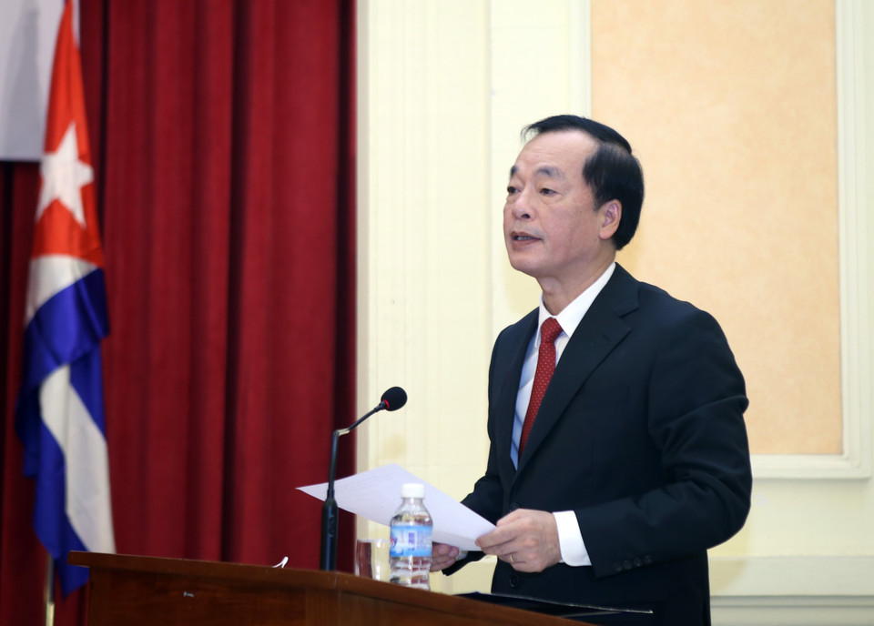 El Ministro de Construcción, Pham Hong Ha, intervino en la ceremonia (Foto: VNA)