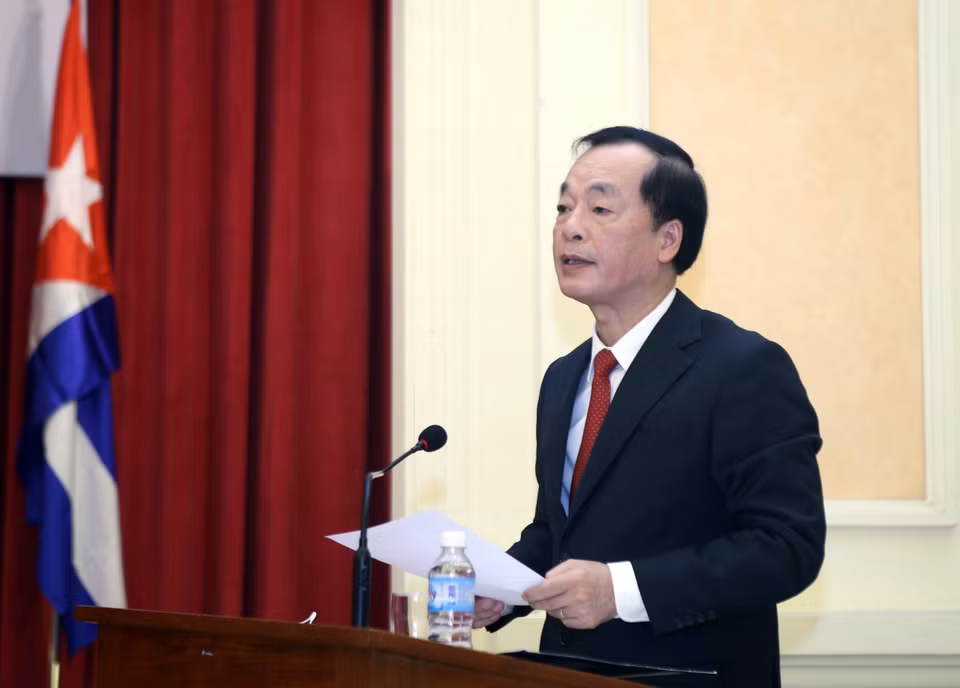 El Ministro de Construcción, Pham Hong Ha, intervino en la ceremonia (Foto: VNA)