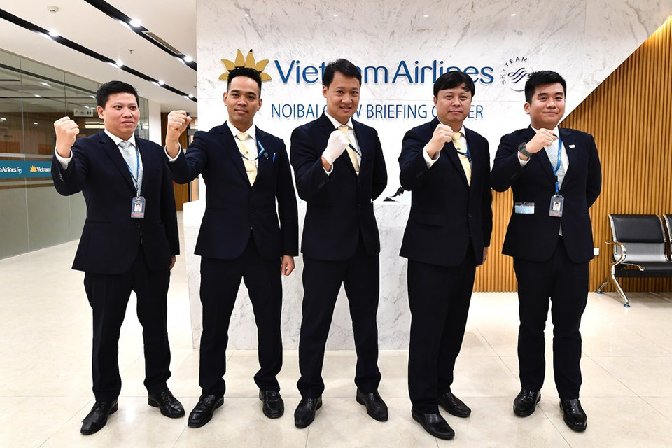 La tripulación de Vietnam Airlines está lista para el vuelo especial (Foto: Vietnam Airlines)