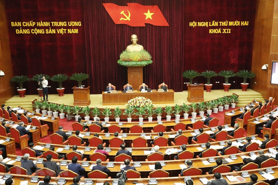 La inauguración del XII pleno del Comité Central del Partido Comunista de Vietnam (Foto: VNA)