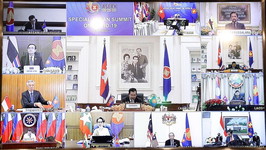 El primer ministro camboyano, Hun Sen, interviene en la Cumbre (Foto: VNA)