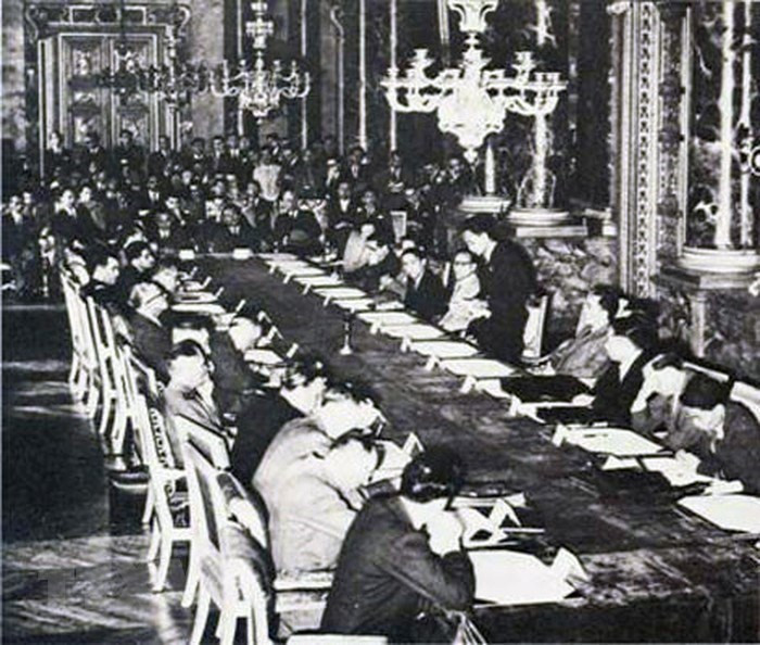 Delegación vietnamita en la conferencia Fontainebleau en 1946 en Francia. (Foto: VNA)