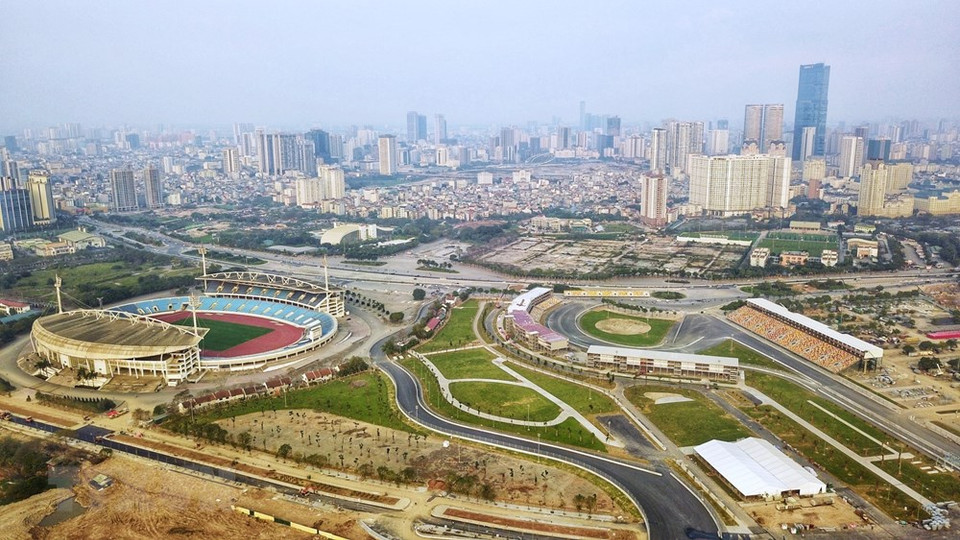 La carrera de F1 en Hanoi dispone de una longitud de 5,565 km, en el alrededor del Estadio nacional My Dinh. (Foto: VNA)