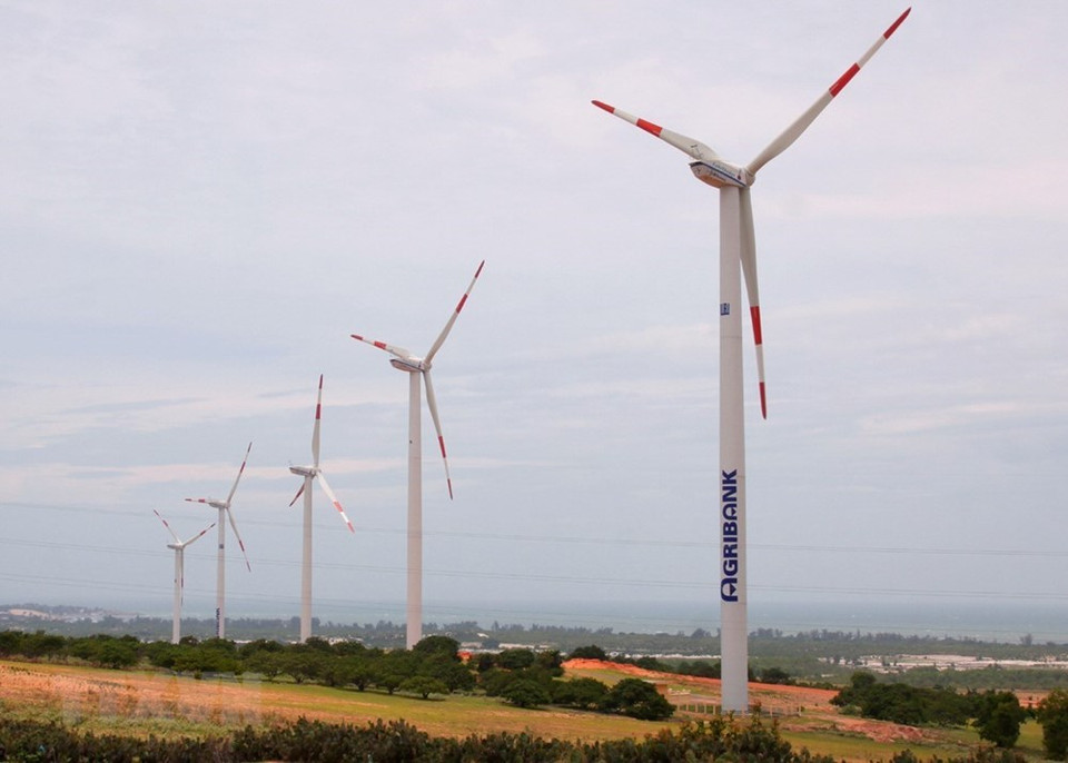 Planta de energía eólica en el distrito de Tuy Phong (Foto: VNA)