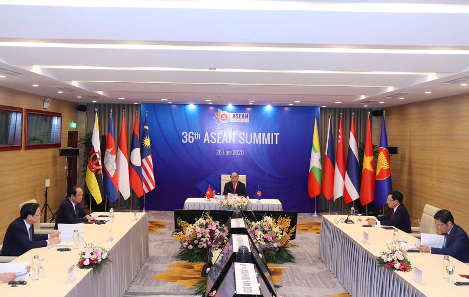 Panorama de la 36 Cumbre de la ASEAN, celebrada hoy en el Centro Internacional de Convenciones en Hanoi. ( Foto: VNA)