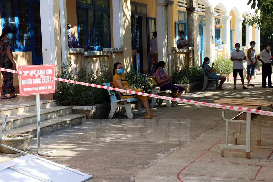 Área de aislamiento en el distrito de Phu Ninh, provincia de Quang Nam (Foto: VNA)
