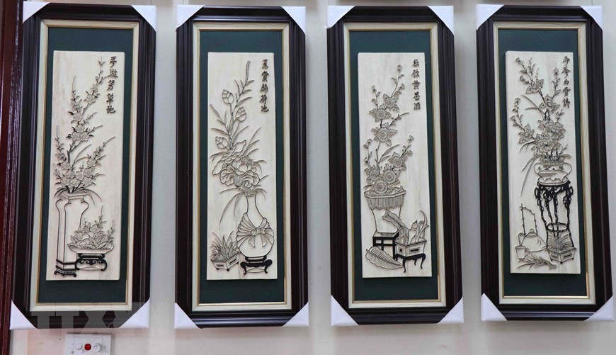 Tablas de madera para pinturas Dong Ho (Foto: VNA)