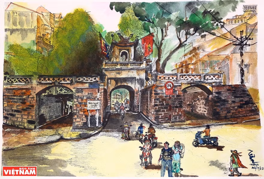 La puerta de O Quan Chuong en Hanoi (Fuente: VNA)