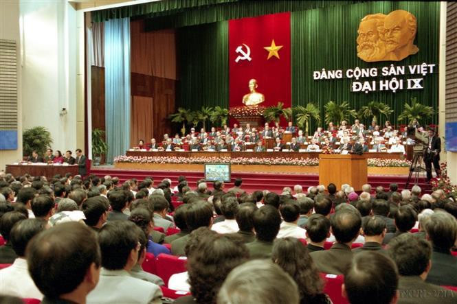 El IX Congreso Nacional del Partido Comunista de Vietnam se efectuó del 19 al 24 de abril de 2001 en Hanoi. (Foto: VNA)