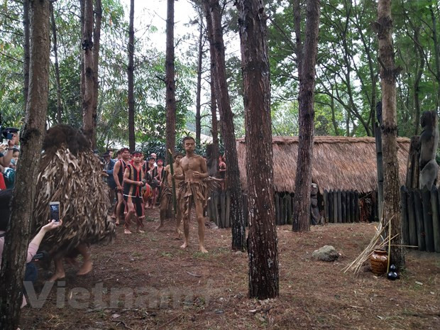 Cualquiera puede sorprenderse por la diversidad de estatuas colocadas en una tumba en esa región, que muestran casi todos los aspectos de la vida. Representan vívidamente la próxima vida de los muertos después del festival Bo ma. Las imágenes de un hombre tocando un tambor, una mujer machacando arroz, un hombre jugando al fútbol, una niña en busca de agua, un herrero, un elefante o un pájaro, reflejan el estilo realista de las esculturas graves. Las estatuas de madera, aunque no son grandes, parecen elevarse a una gran altura en las tierras altas centrales. Las tumbas de cemento con techos de hierro corrugado están reemplazando a las que tienen estructuras de madera. Antiguos artesanos han fallecido, lo que supone una amenaza por la desaparición de esa manifestación escultórica (Fuente: Vietnam+)