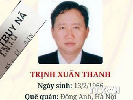 La drástica lucha contra la corrupción. El 16 de septiembre de 2016, la policía emitió orden de búsqueda contra Trinh Xuan Thanh, expresidente de la Junta Directiva de la empresa PVC y exvicepresidente del Comité Popular de la provincia de Hau Giang (Fuente: VNA)