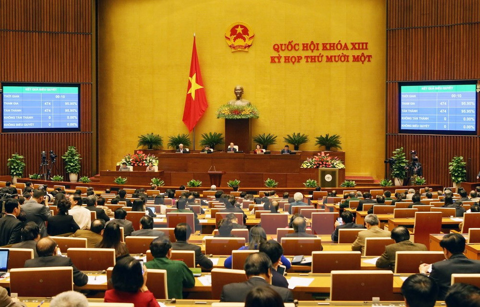 Los diputados votan por aprobar la Resolución sobre la elección de presidenta de la AN y el Consejo Electoral Nacional (Fuente; VNA)