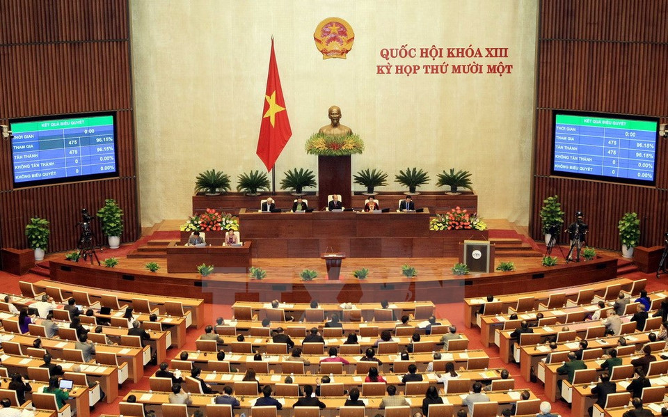 Los diputados votan por aprobar la Resolución sobre la elección de presidenta de la AN y el Consejo Electoral Nacional (Fuente; VNA)