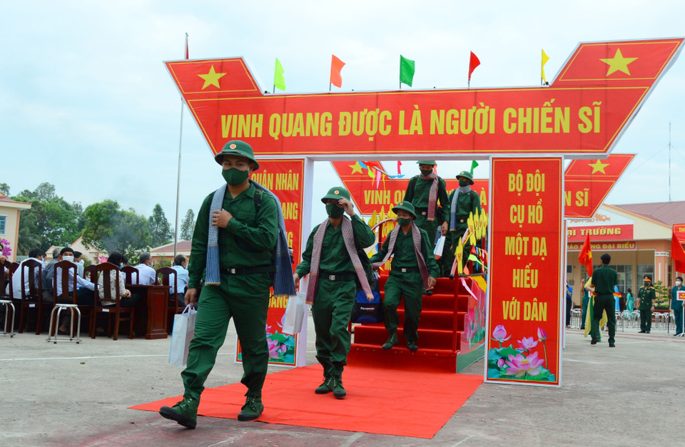 Los reclutas en la provincia sureña de Dong Thap (Foto: VNA)