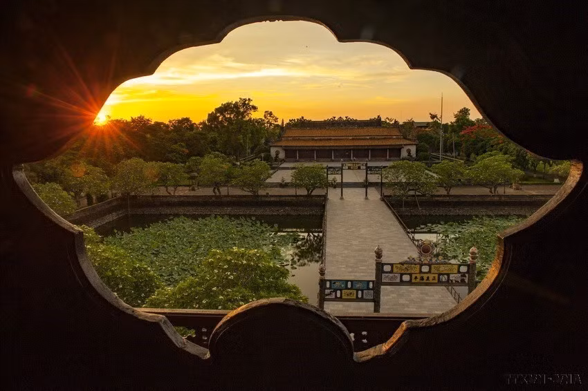 Palacio de Thai Hoa (donde los reyes celebraban los eventos más importantes) se ubica dentro de la Ciudadela Imperial de Hue. (Fuente:VNA)