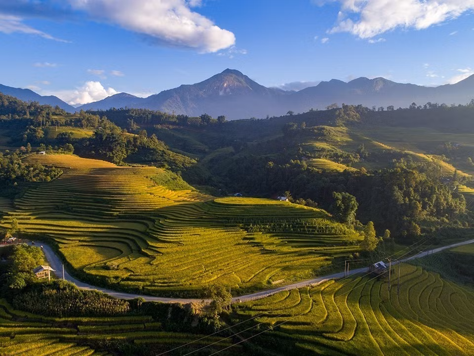 Paisaje/ atardecer dorado en el pueblo de Sapa. (Fuente: VNA)