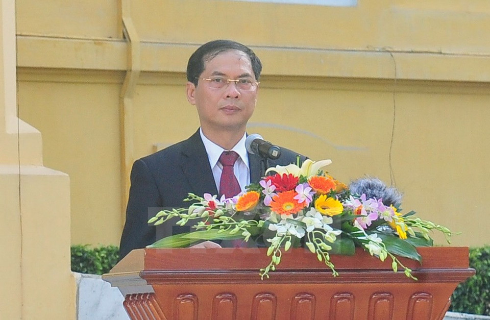 El vicecanciller vietnamita Bui Thanh Son en el acto (Fuente: VNA)