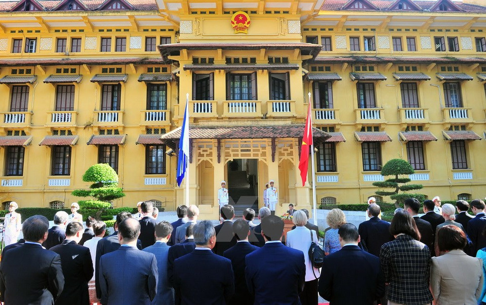 Delegados participantes en la ceremonia (Fuente: VNA)