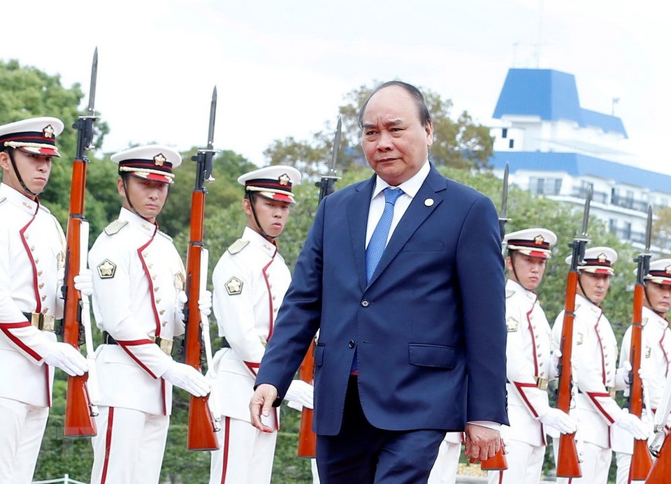 El primer ministro de Vietnam, Nguyen Xuan Phuc, llega la cumbre (Fuente: VNA)