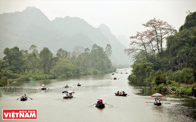 Canoa – impresionante experiencia en el camino a la pagoda Huong (Fuente: VNA)