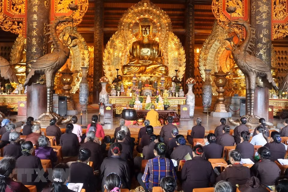 Fiesta de la pagoda Bai Dinh, en la provincia norteña de Ninh Binh (Fuente: VNA) 
