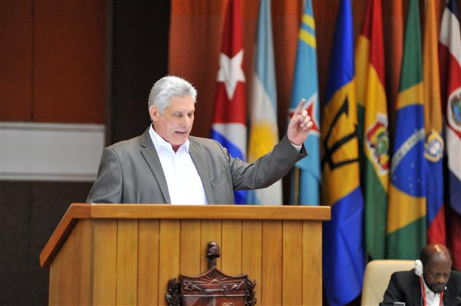 El Presidente de los Consejos de Estado y de Ministros de Cuba, Miguel Díaz-Canel Bermúdez.
