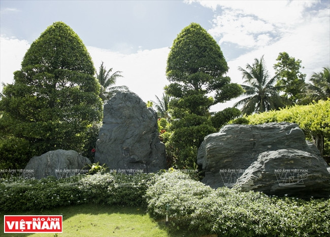Vistas en miniatura que imitan el paisaje de montañas en Forever Green Resort. (Fuente: VNA)