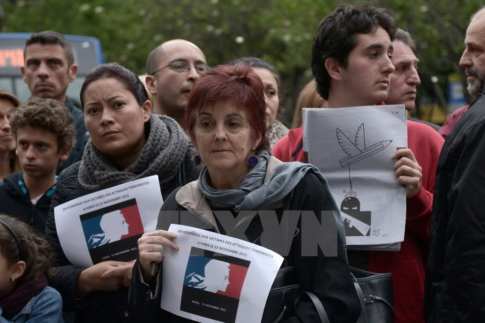 Marcha en Bogotá para condenar los ataques en París (Fuente: AFP/TTXVN)