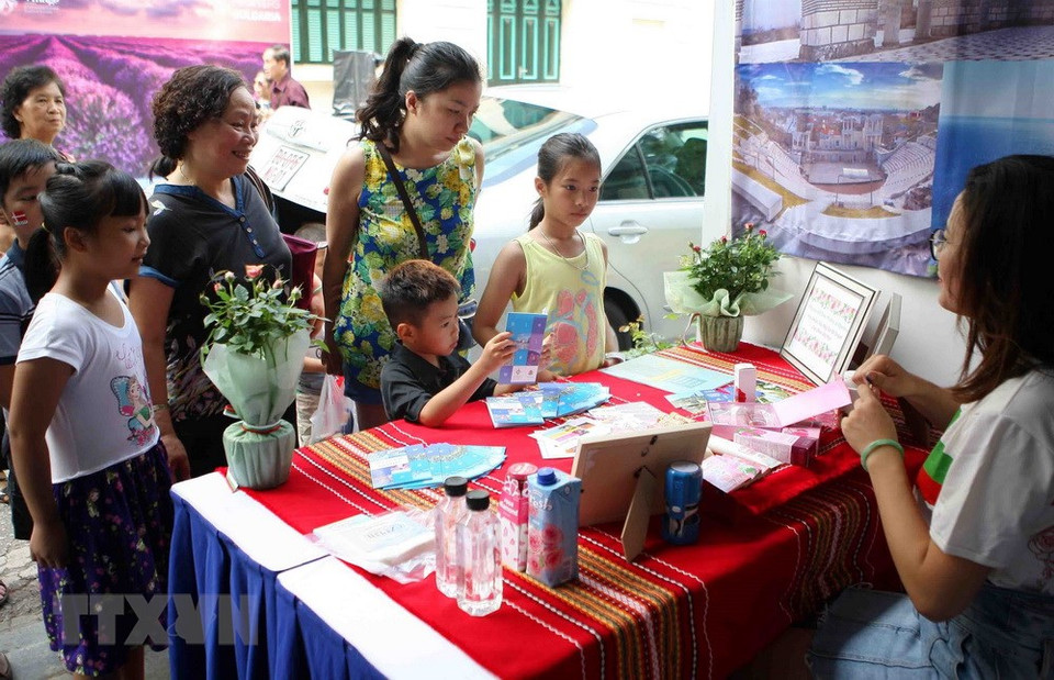 Espacio de exposición de un país participante (Fuente: VNA) 