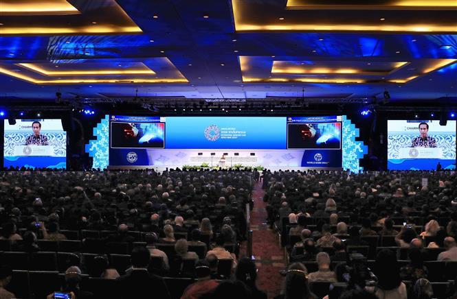 Panorama de la sesión inaugural de la Conferencia anual del Banco Mundial y el Fondo Monetario Internacional (Fuente: VNA)