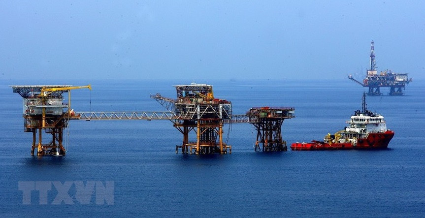Plataformas de producción de petróleo y gas de Vietsovpetro en el yacimiento de Bach Ho (Fuente: VNA)