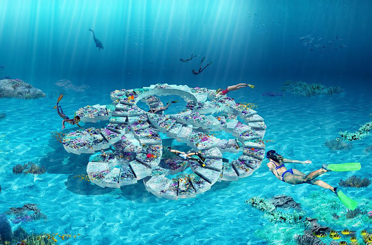 El museo escultórico submarino en la playa de Miami (Estados Unidos) se prevé abrir a finales de este año (Fuente: Daily Mail)