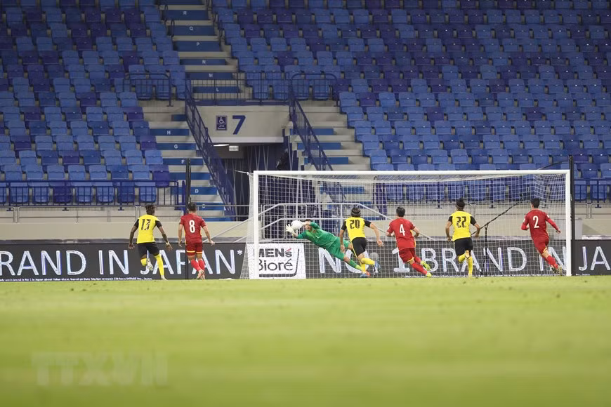 El gol de Malasia que empata el partido. (Foto: VNA)