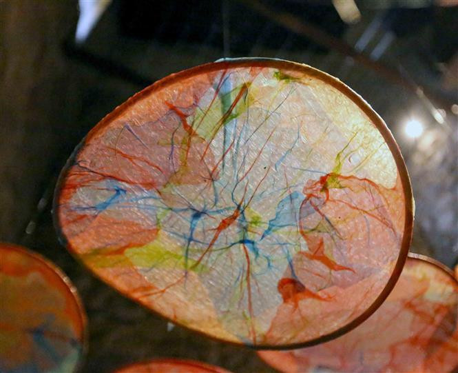 Las obras expuestas aquí están hechas con nailon reciclado, a través del cual el equipo realizador desea que el público vea más claramente el impacto de la urbanización al entorno natural. (Fuente:VNA)