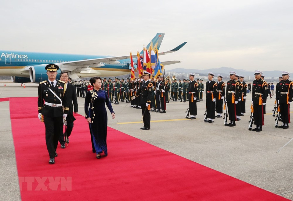 Nguyen Thi Kim Ngan llegó al aeropuerto Seongnam en Seúl (Fuente: VNA)