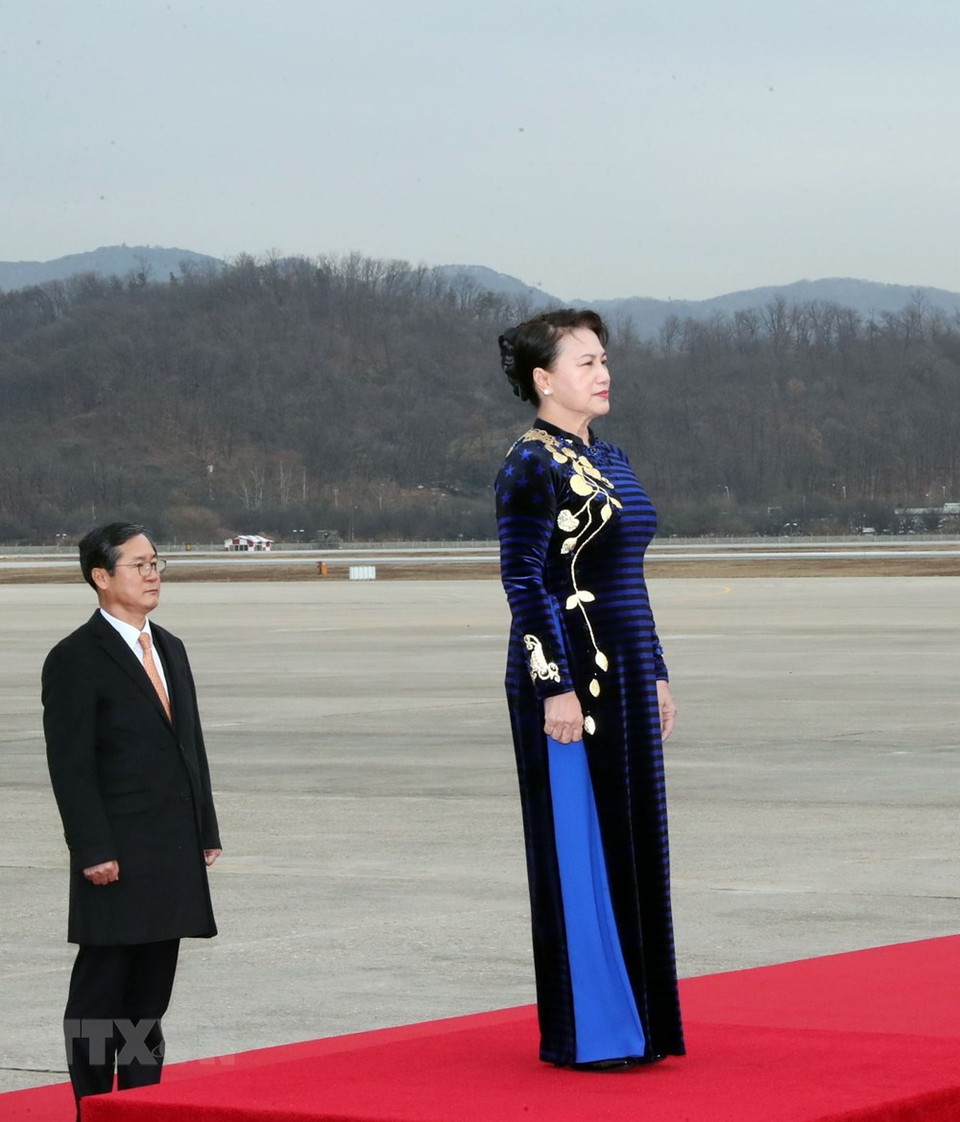 Nguyen Thi Kim Ngan llegó al aeropuerto Seongnam en Seúl (Fuente: VNA)