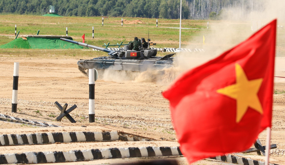 La tripulación 1 competió su primer partido en los Juegos Militares 2022. (Foto: VNA)