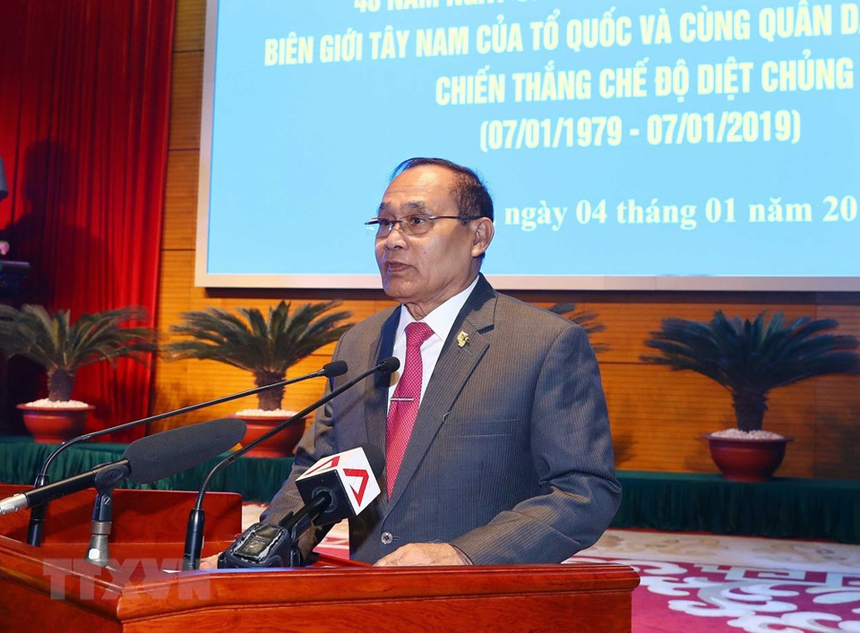 El vicepresidente del Senado de Camboya, Tep Ngorn, destaca el apoyo valioso del pueblo vietnamita en la lucha contra el régimen genocida (Fuente: VNA)