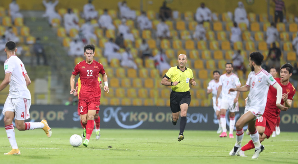 Tien Linh anota el primer gol para Vietnam en el minuto 84. (Foto: Hoang Linh, reportero de VNA en los Emiratos Árabes Unidos)