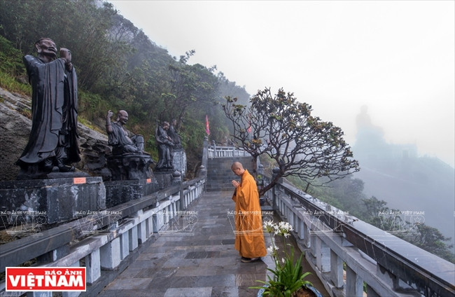 Una pagoda en el pico Fansipan. (Fuente: Sun Group/VNA)
