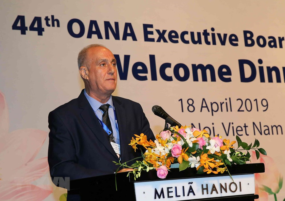 Presidente rotativo de la OANA, Aslan Aslanov, interviene a la cita. (Foto: VNA)