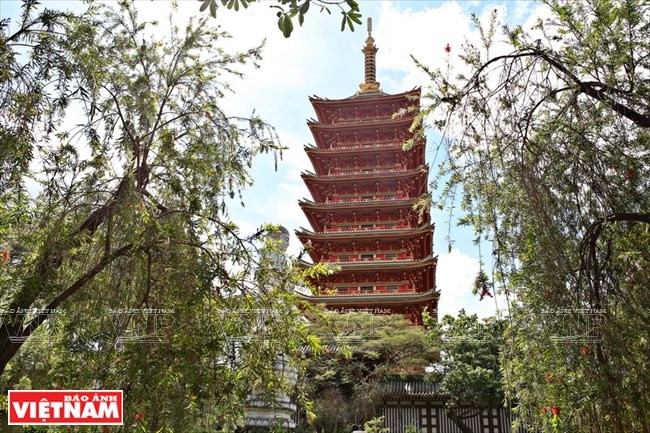 La pagoda Minh Thanh tiene características arquitectónicas tanto chinas como japonesas. (Foto: VNA)